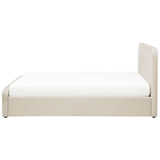Cama baú Linho sintético RENNES 180 x 200 cm Creme