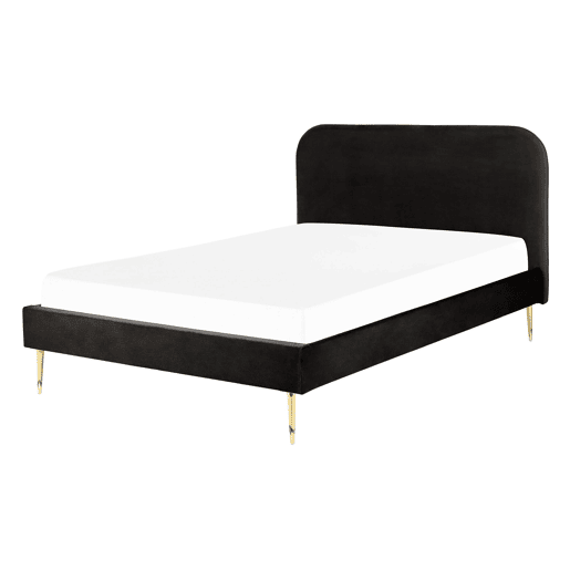 Cama Veludo FLAYAT 140 x 200 cm Preto