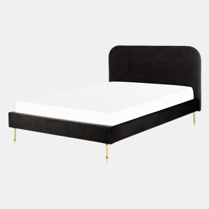 Cama Veludo FLAYAT 140 x 200 cm Preto