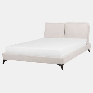Cama Chenille MELLE 160 x 200 cm Creme claro