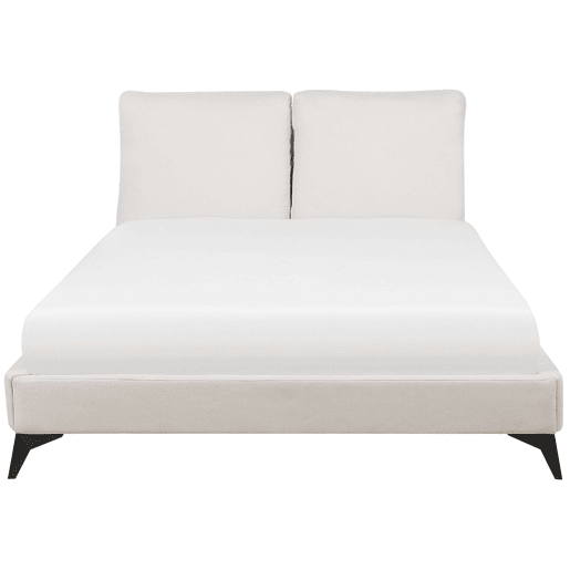 Cama Chenille MELLE 160 x 200 cm Creme claro