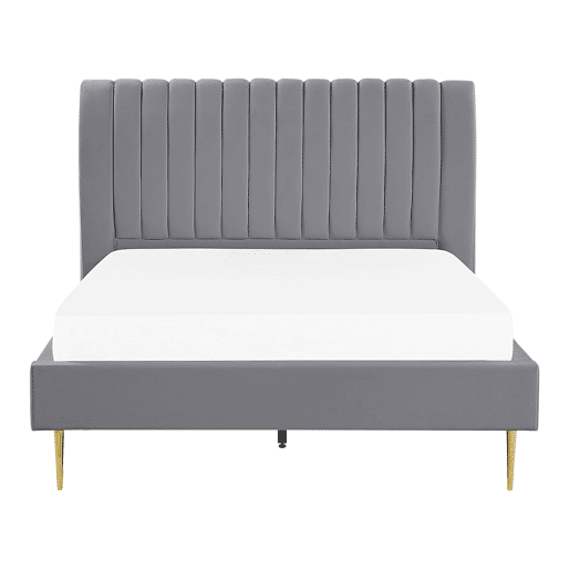 Cama Veludo MARVILLE 140 x 200 cm Cinzento
