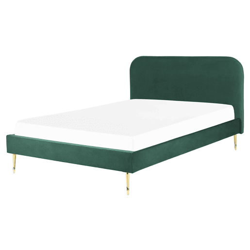 Cama Veludo FLAYAT 160 x 200 cm Verde esmeralda