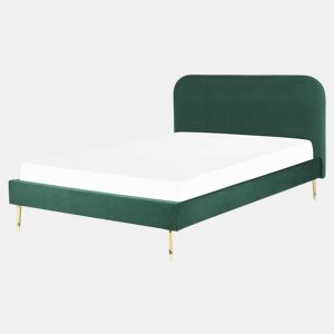Cama Veludo FLAYAT 160 x 200 cm Verde esmeralda