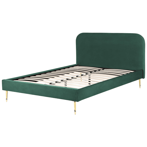 Cama Veludo FLAYAT 160 x 200 cm Verde esmeralda