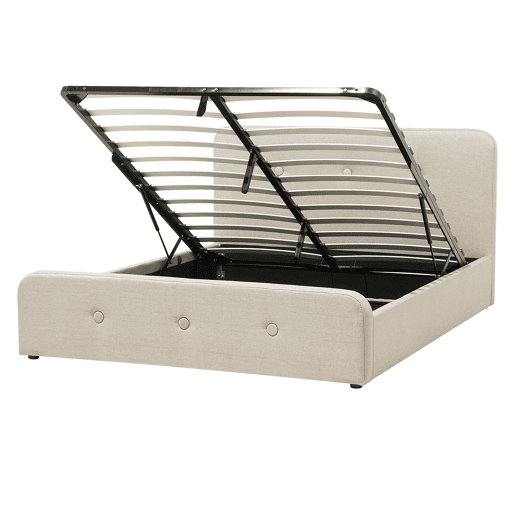 Cama baú Tecido RENNES 140 x 200 cm Creme