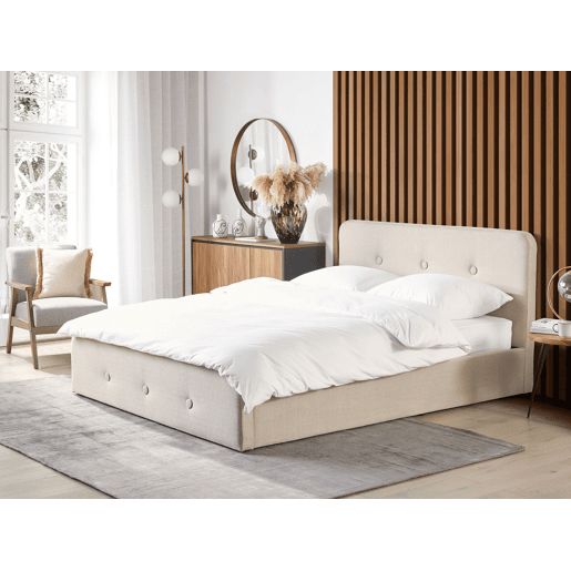 Cama baú Tecido RENNES 140 x 200 cm Creme