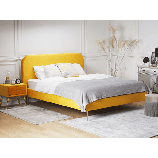 Cama Veludo FLAYAT 180 x 200 cm Amarelo