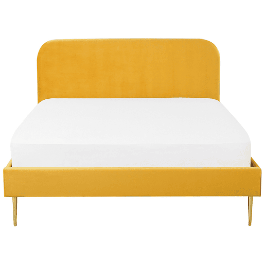 Cama Veludo FLAYAT 180 x 200 cm Amarelo