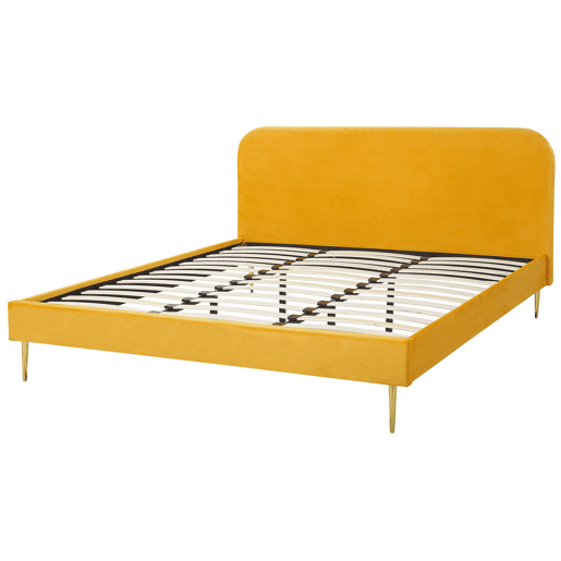 Cama Veludo FLAYAT 180 x 200 cm Amarelo