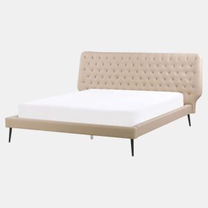 Cama Pele sintética ESSONNE 160 x 200 cm Creme