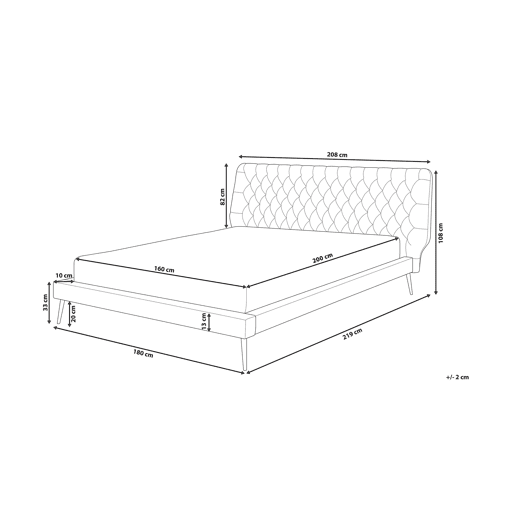 Cama Pele sintética ESSONNE 160 x 200 cm Creme