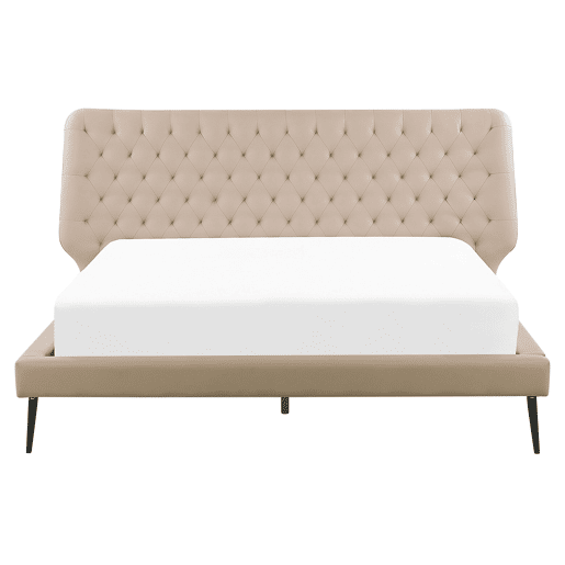 Cama Pele sintética ESSONNE 160 x 200 cm Creme