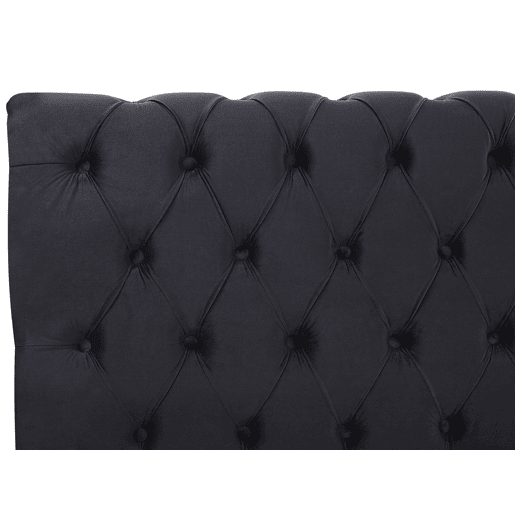 Cama Veludo AVALLON 140 x 200 cm Preto