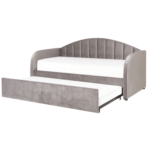 Cama gavetão Veludo EYBURIE 90 x 200 cm Cinzento