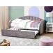 Beliani Cama nido Terciopelo EYBURIE 99x217 Beliani Cama nido Terciopelo EYBURIE 99x217 Gris Claro