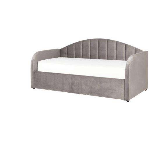 Cama gavetão Veludo EYBURIE 90 x 200 cm Cinzento