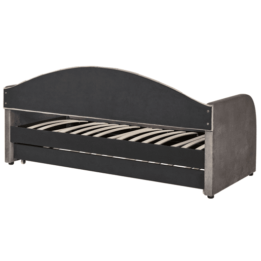 Cama gavetão Veludo EYBURIE 90 x 200 cm Cinzento