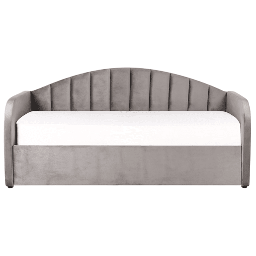 Cama gavetão Veludo EYBURIE 90 x 200 cm Cinzento