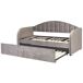 Beliani Cama nido Terciopelo EYBURIE 99x217 Beliani Cama nido Terciopelo EYBURIE 99x217 Gris Claro