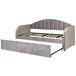 Beliani Cama nido Terciopelo EYBURIE 99x217 Beliani Cama nido Terciopelo EYBURIE 99x217 Gris Claro