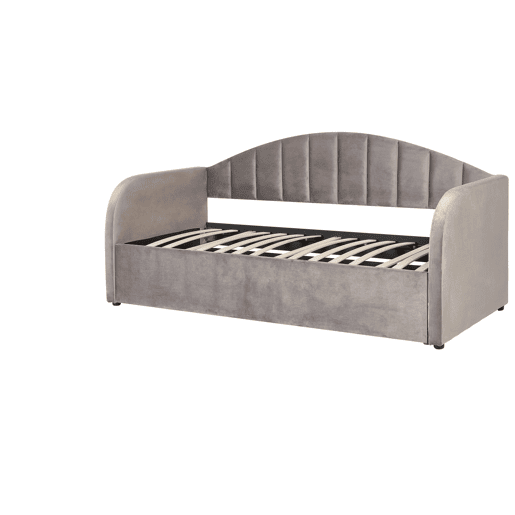 Cama gavetão Veludo EYBURIE 90 x 200 cm Cinzento