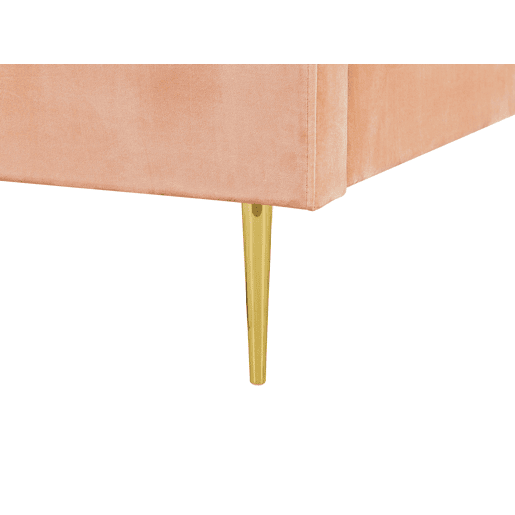 Cama Veludo MARVILLE 160 x 200 cm Rosa pêssego