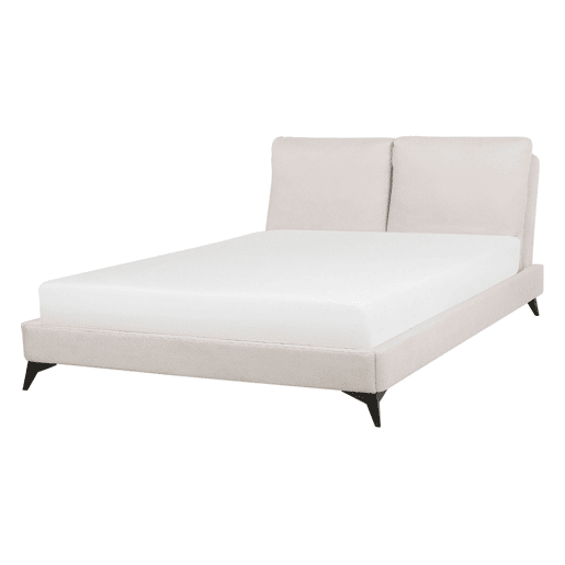 Cama Chenille MELLE 140 x 200 cm Creme claro