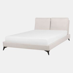 Cama Chenille MELLE 140 x 200 cm Creme claro