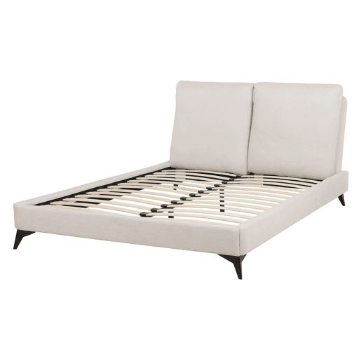 Cama Chenille MELLE 140 x 200 cm Creme claro