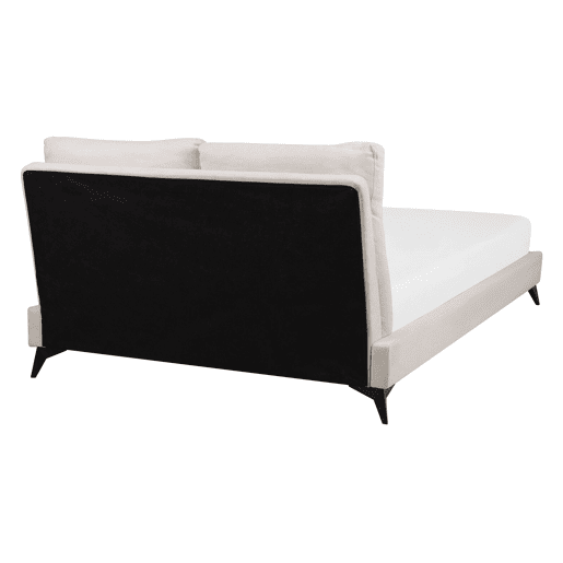 Cama Chenille MELLE 140 x 200 cm Creme claro