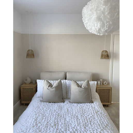 Cama Chenille MELLE 140 x 200 cm Creme claro