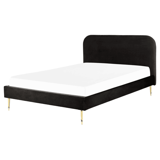 Cama Veludo FLAYAT 160 x 200 cm Preto
