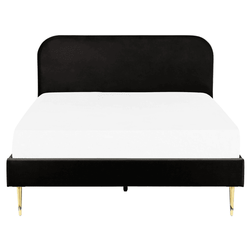 Cama Veludo FLAYAT 160 x 200 cm Preto