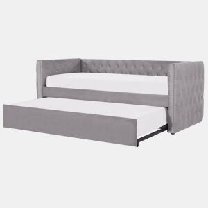 Cama gavetão Veludo GASSIN 90 x 200 cm Cinzento