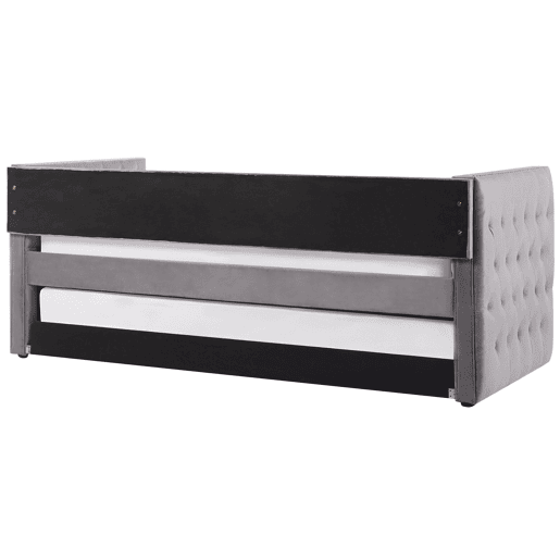 Cama gavetão Veludo GASSIN 90 x 200 cm Cinzento