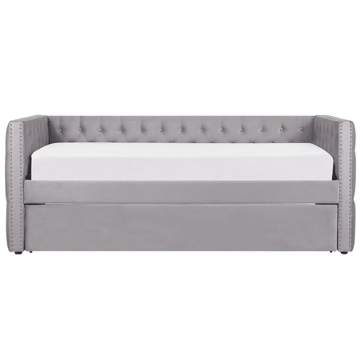 Cama gavetão Veludo GASSIN 90 x 200 cm Cinzento