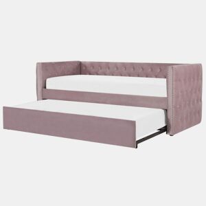 Cama gavetão Veludo GASSIN 90 x 200 cm Rosa