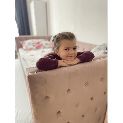Cama gavetão Veludo GASSIN 90 x 200 cm Rosa