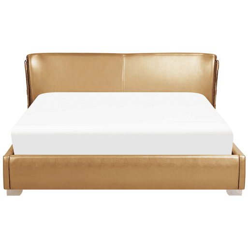 Cama com LED Pele PARIS 180 x 200 cm LED Dourado