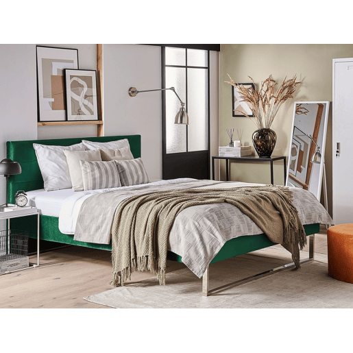 Cama Veludo BELLOU 180 x 200 cm Verde