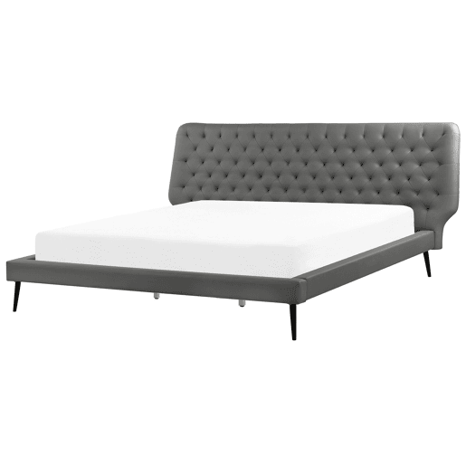 Cama Pele sintética ESSONNE 180 x 200 cm Cinzento