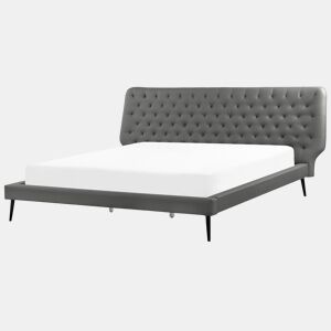 Cama Pele sintética ESSONNE 180 x 200 cm Cinzento
