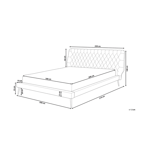 Cama Pele sintética ESSONNE 180 x 200 cm Cinzento