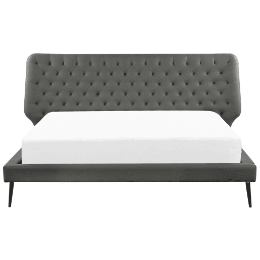 Cama Pele sintética ESSONNE 180 x 200 cm Cinzento