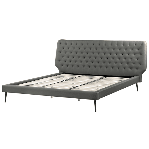 Cama Pele sintética ESSONNE 180 x 200 cm Cinzento