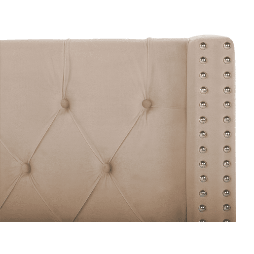 Cama baú Veludo LUBBON 160 x 200 cm Creme