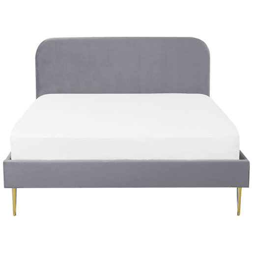 Cama Veludo FLAYAT 180 x 200 cm Cinzento