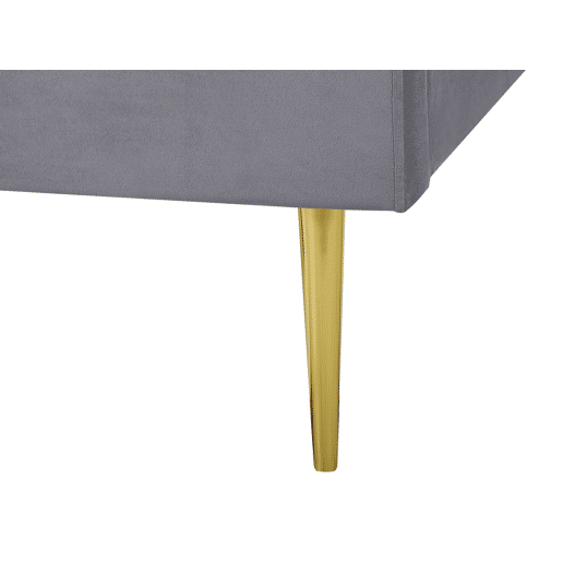 Cama Veludo FLAYAT 180 x 200 cm Cinzento