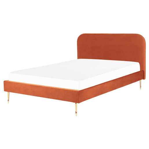 Cama Veludo FLAYAT 160 x 200 cm Laranja